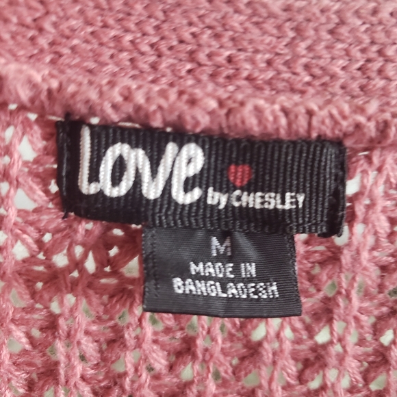 Long Mauve Pink Knit Cardigan Love by Chesley - Picture 7 of 8